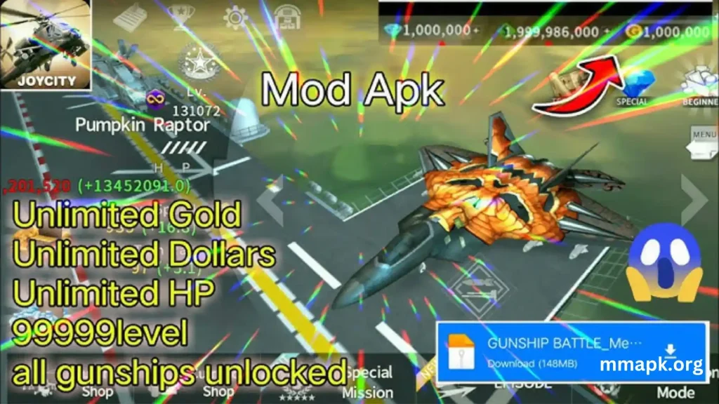 Gunship battle helicopter 3d MOD APK